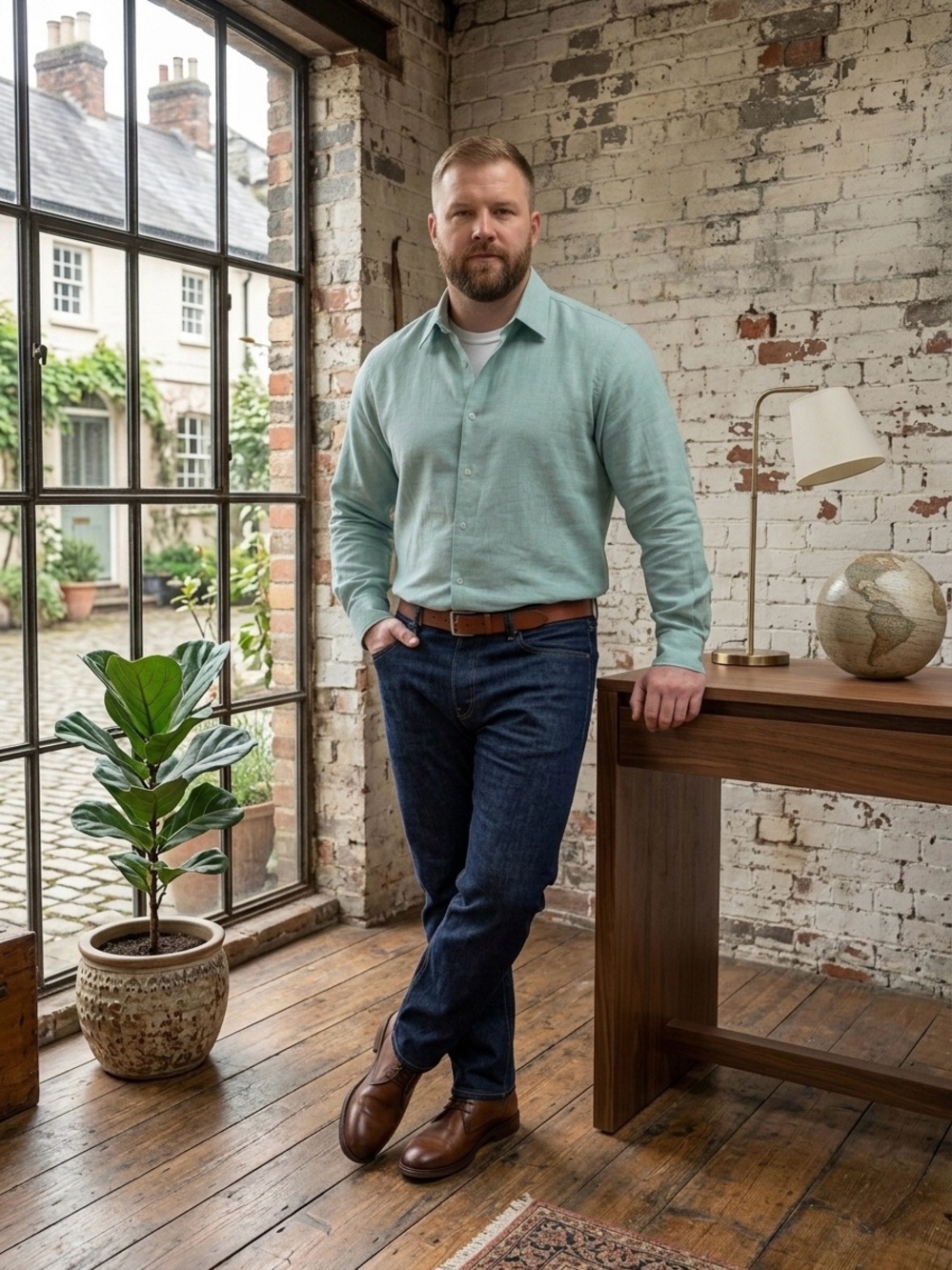 John Elliott Relaxed Mint Green Button-Down Shirt